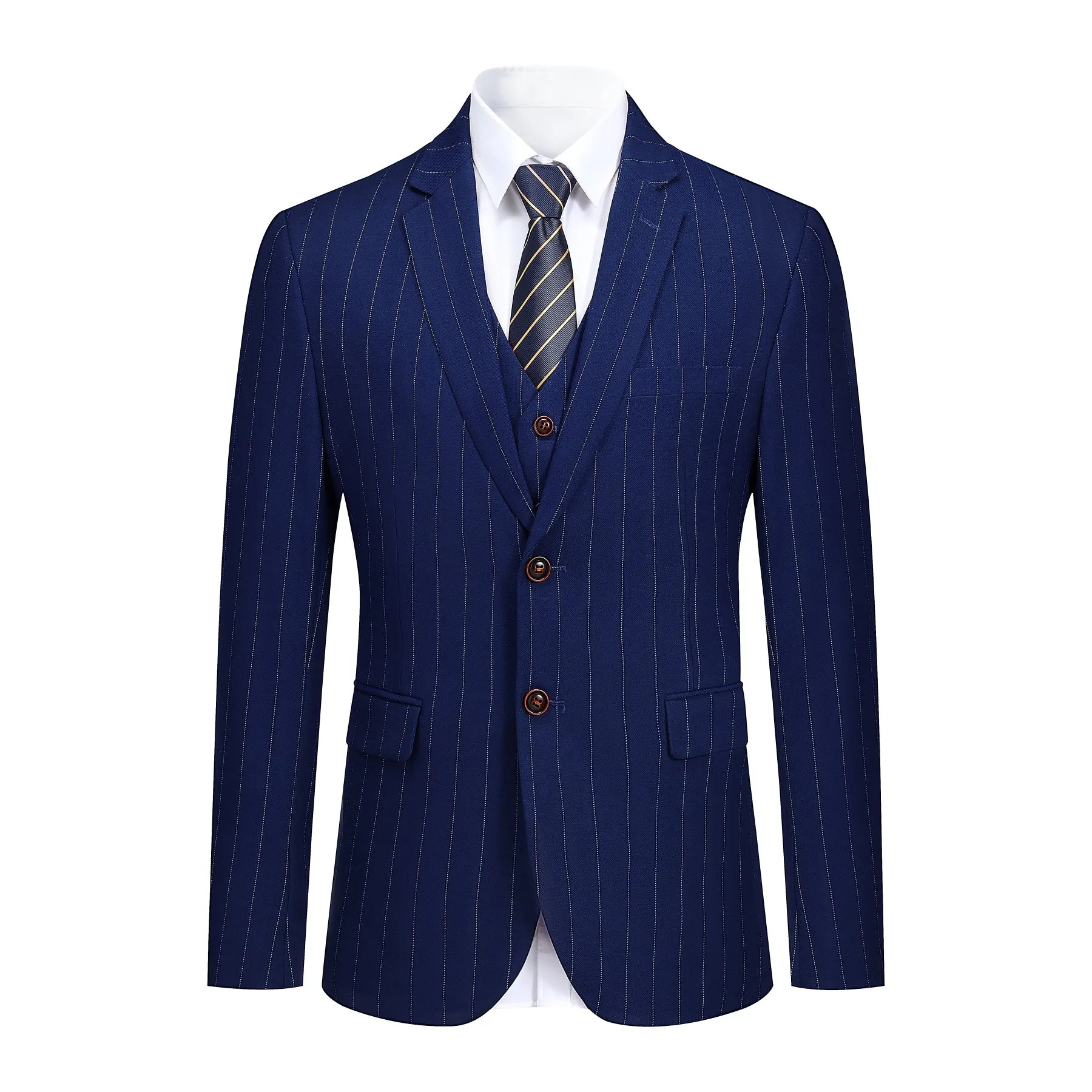 3-Piece Blue Suit Stripe Design Suit