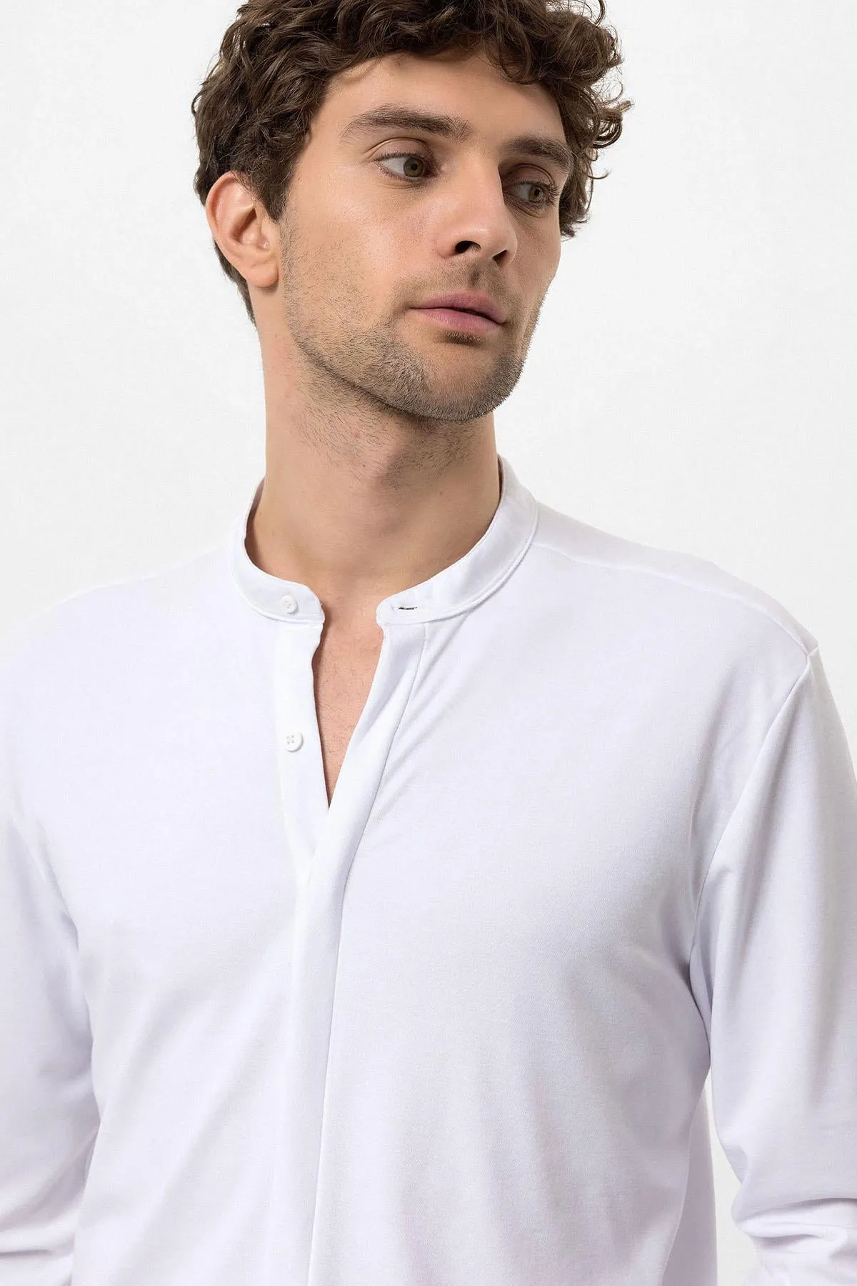 ANT Men's Classic Collar Hidden Button Long Sleeve Slim Fit Shirt - St. Joseph
