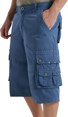 BEST SOUTH Men's Capri Long Twill Cargo Shorts Below Knee 13 Inches Cotton Relaxed Fit Casual Multi-Pocket