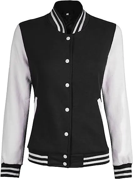 Bomber Varsity Jacket Women - Classic Letterman Jacket Woman in both Standard and Cropped Women Jacket Style