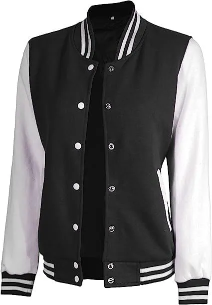 Bomber Varsity Jacket Women - Classic Letterman Jacket Woman in both Standard and Cropped Women Jacket Style