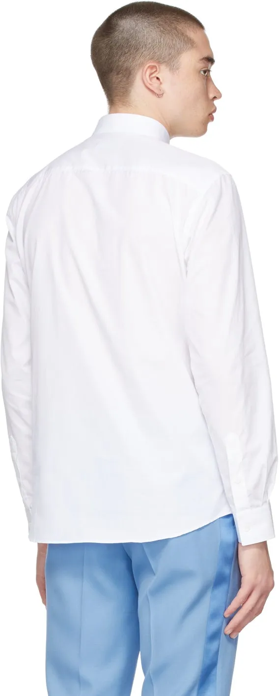 Burberry White Slim-Fit Logo Detail Shirt