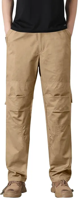 Casual Jogger Pants for Men Breathable Relaxed Fit Chino Outdoor Cargo Pants Running Loose Fit Twill Jogging Sweatpants
