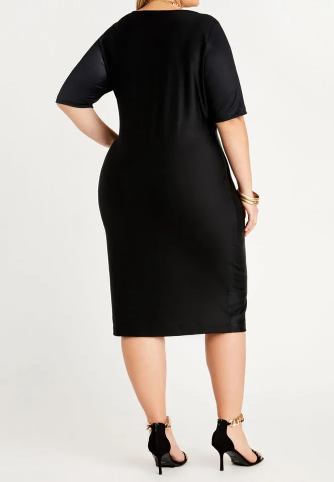 CHAIN PRINT KNIT T-SHIRT DRESS