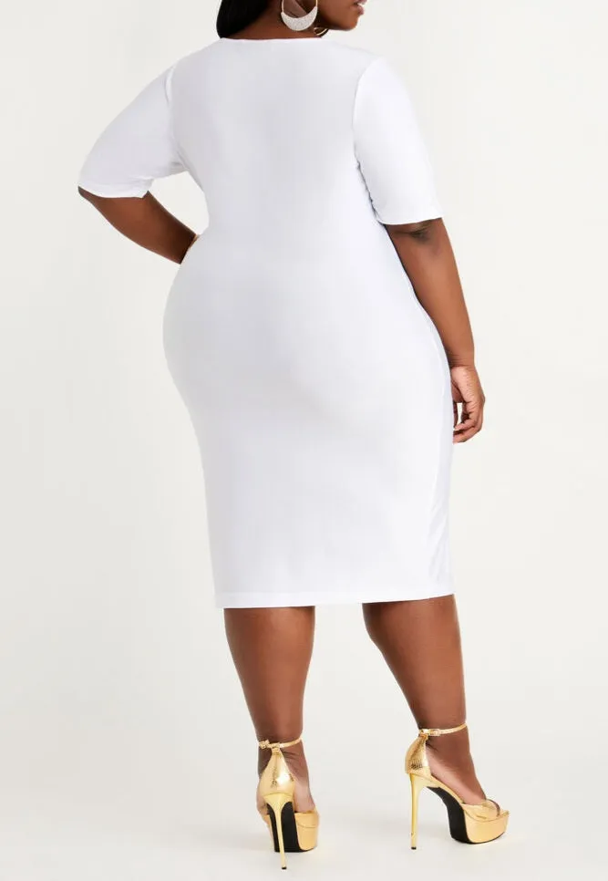 CHAIN PRINT KNIT T-SHIRT DRESS