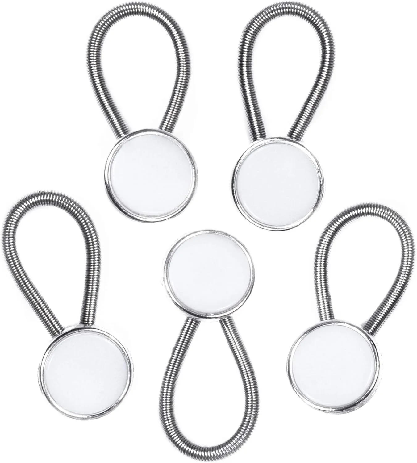 Comfy Clothiers Collar Extender - Men and Women's Shirt Button Extender - Pack of 5 White Expanders with Durable, Soft and Elastic String - Neck Extender for Dress Shirt or Blouse as Cuff Extender