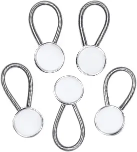 Comfy Clothiers Collar Extender - Men and Women's Shirt Button Extender - Pack of 5 White Expanders with Durable, Soft and Elastic String - Neck Extender for Dress Shirt or Blouse as Cuff Extender