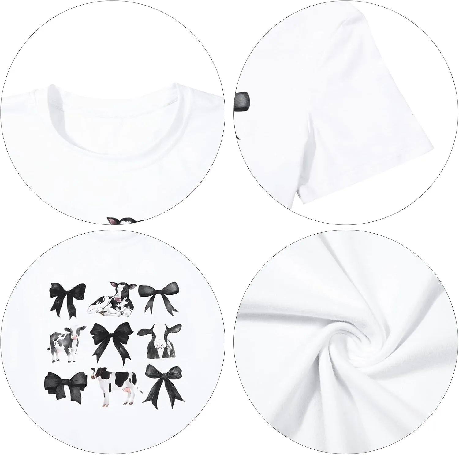 Cow Shirts for Women Easily Distracted by Cows Bleached Cowgirl T-Shirt Short Sleeve Vintage Western Tops