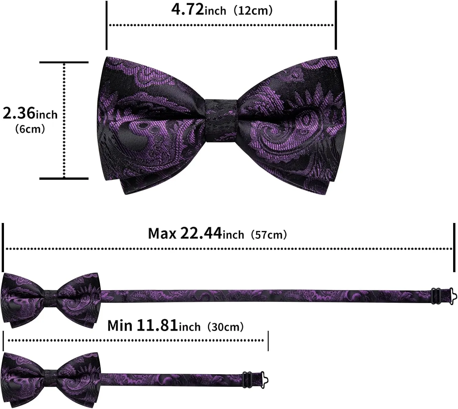 DiBanGu 5PCS Men's Suit Vest and Bow Tie Pocket Square Cufflinks Lapel Pin Set Shawl Collar Paisley Waistcoat Wedding Party