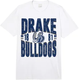 Drake Bulldogs Vintage 90's Retro White Officially Licensed Comfort Colors Adult Heavyweight T-shirt