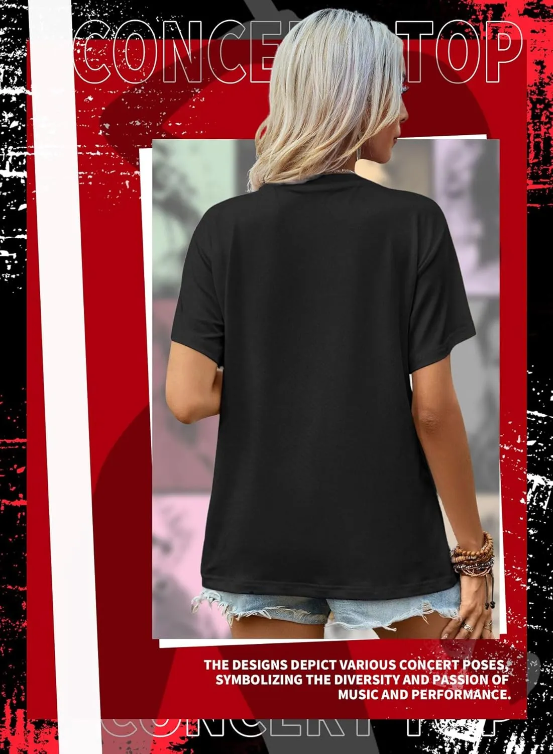 EVELUST Womens Country Concert Shirt - Cute Music Festival Graphic Tee World Tour Outfits Fan Lover Casual Letter Print Top