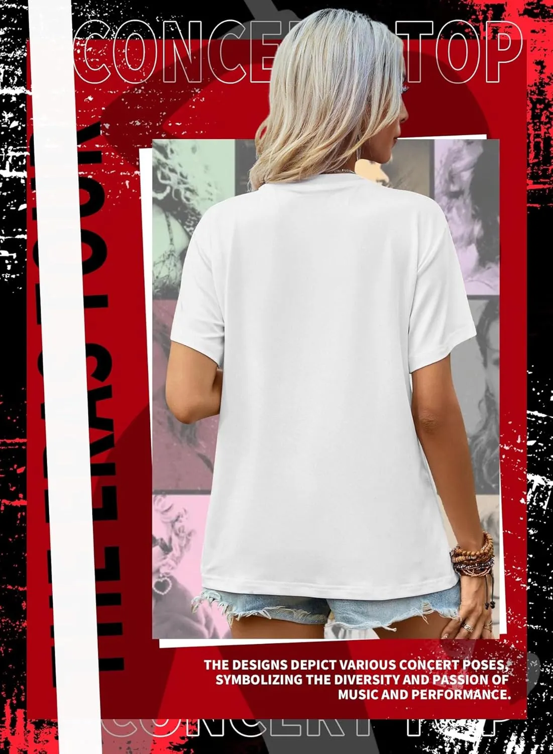 EVELUST Womens Country Concert Shirt - Cute Music Festival Graphic Tee World Tour Outfits Fan Lover Casual Letter Print Top