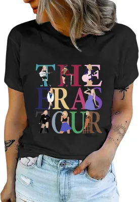 EVELUST Womens Country Concert Shirt - Cute Music Festival Graphic Tee World Tour Outfits Fan Lover Casual Letter Print Top