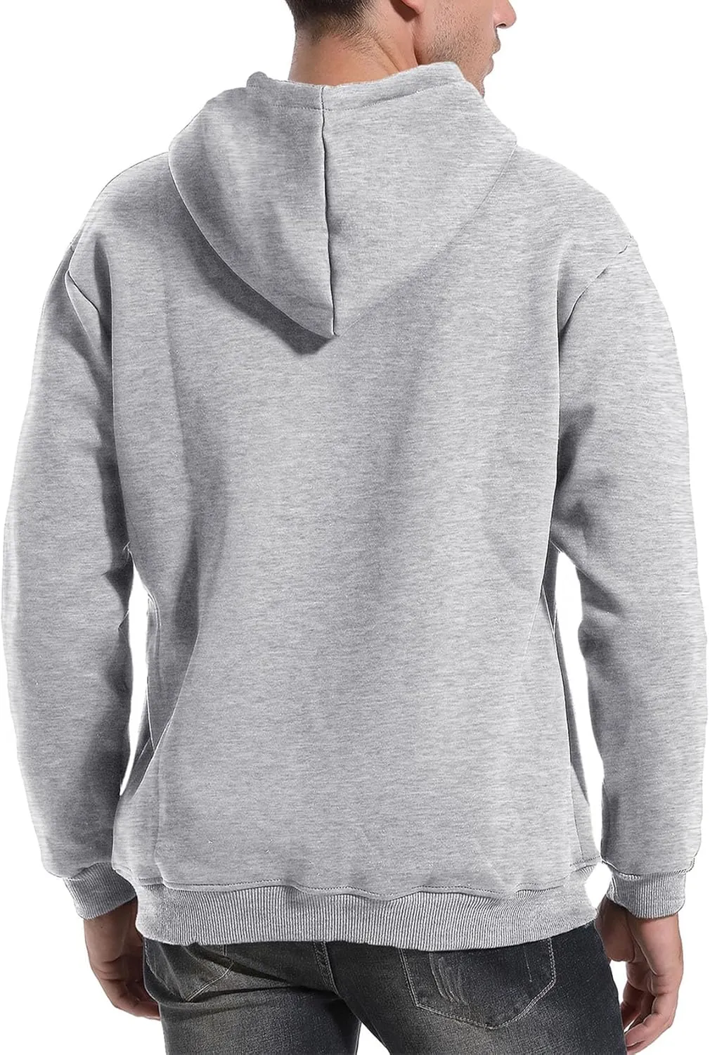 Flygo Men's Casual Fleece Sherpa Lined Hoodie Winter Warm Pullover Hooded Sweatshirt