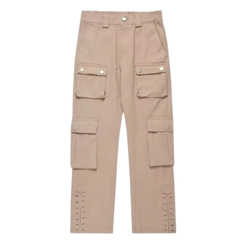 High Street Multi-Pocket Buttoned Cargo Pants