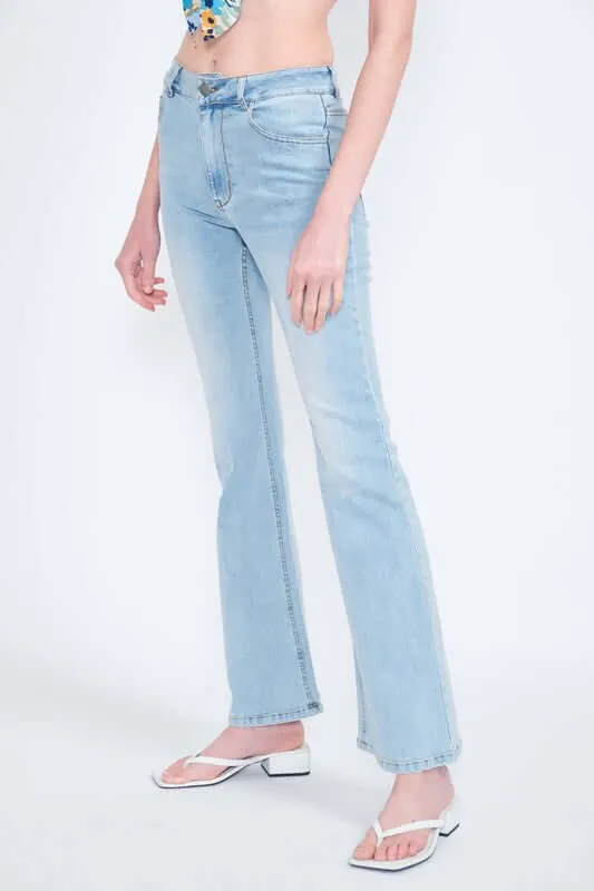 HIGH WAISTED WIDE LEG DENIM JEANS