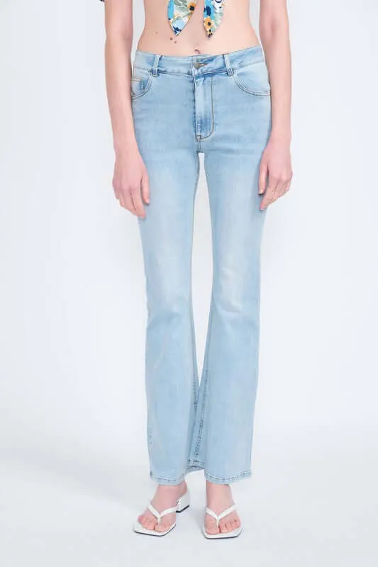 HIGH WAISTED WIDE LEG DENIM JEANS