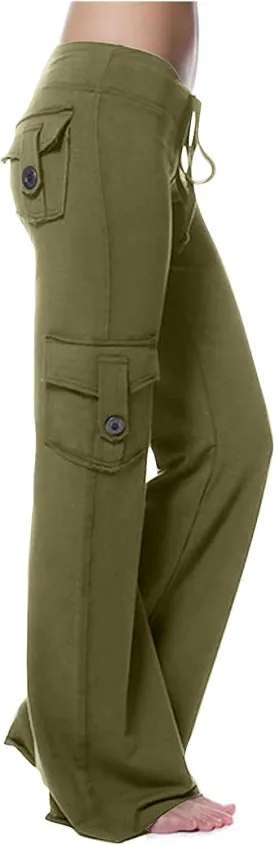 Hvyesh Cargo Pants Women High Waisted Plus Size Stretch Womens Yoga Pants Comfy Pajamas Lounge Pants Sweatpants Wide Leg