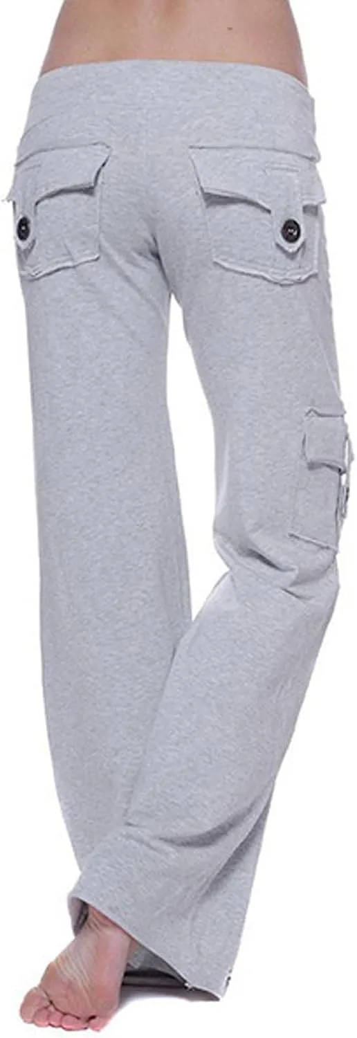 Hvyesh Cargo Pants Women High Waisted Plus Size Stretch Womens Yoga Pants Comfy Pajamas Lounge Pants Sweatpants Wide Leg