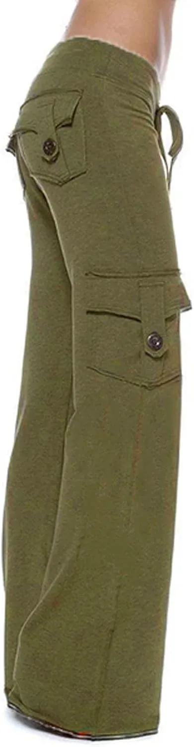 Hvyesh Cargo Pants Women High Waisted Plus Size Stretch Womens Yoga Pants Comfy Pajamas Lounge Pants Sweatpants Wide Leg