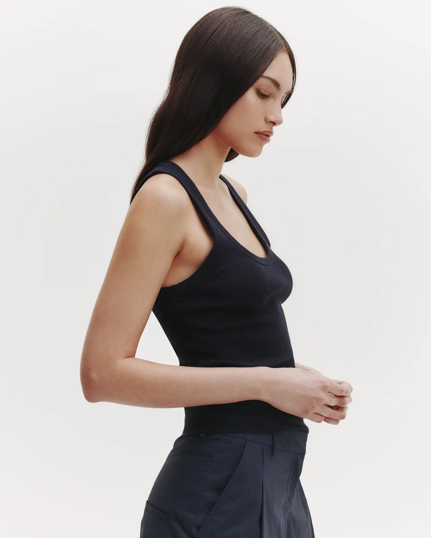 Knit Tank in Cotton Rib