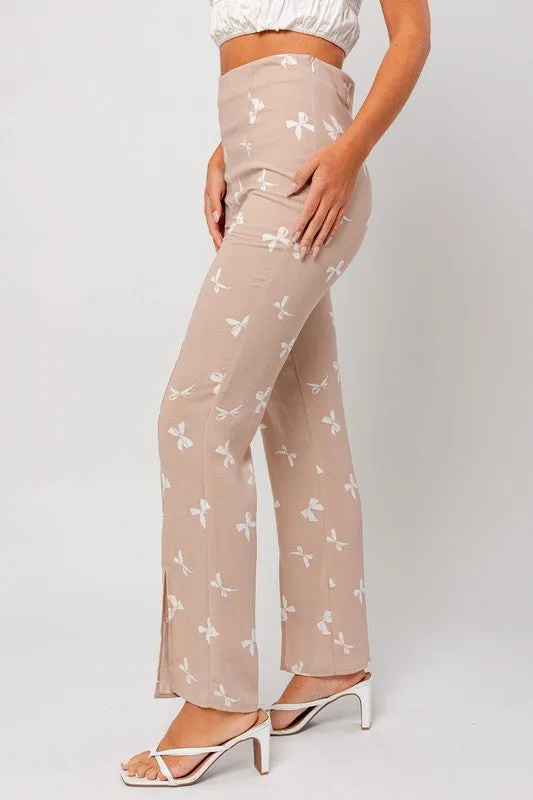 Leona Front Slit High Rise Pants