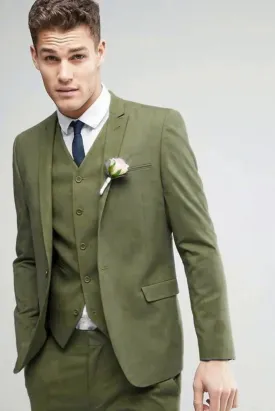 Men Three Piece Pine Green Slim Fit Suit Wedding Suit, Dinner Suit, Party Suit, Formal Wear Bespoke For Men