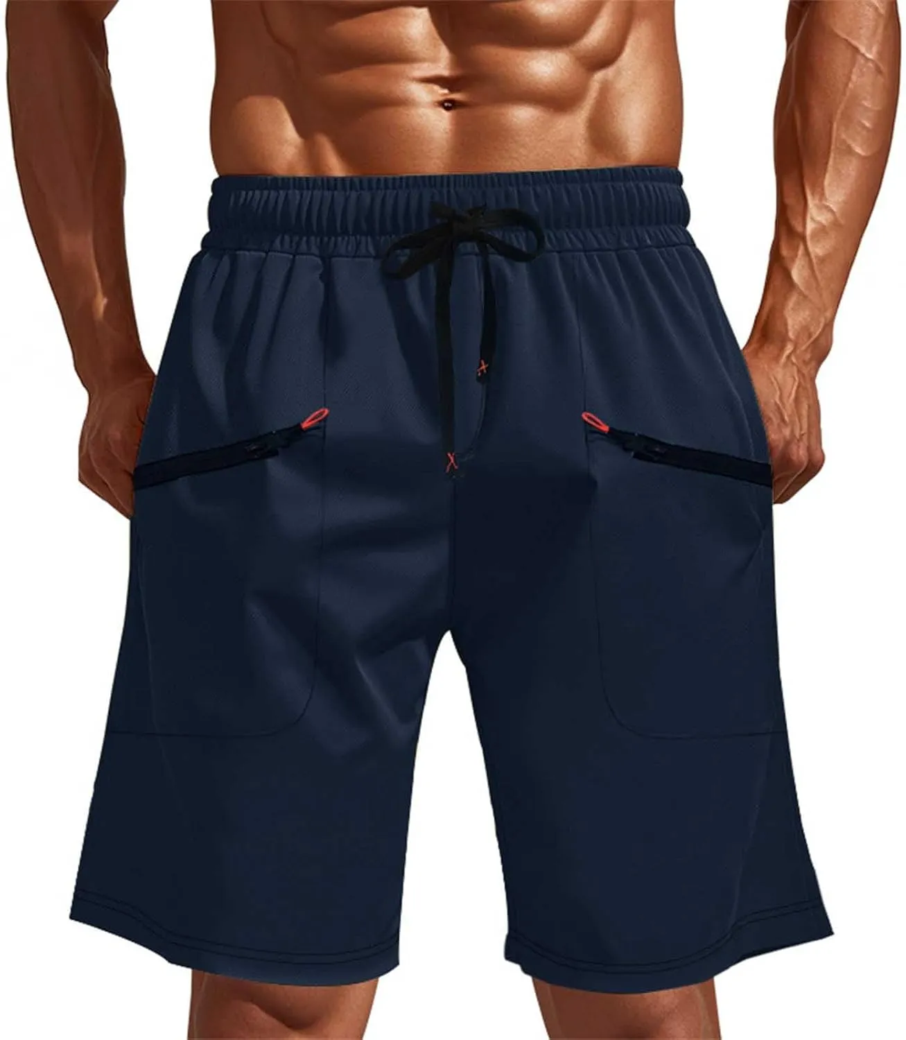 Mens Athletic Shorts Casual Loose Drawstring Solid Pants Fashion Lounge Elastic Waist Beach Summer Cargo Shorts