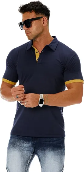 Men's Short & Long Sleeve Solid Polo Shirt Slim Fit Casual Basic Design
