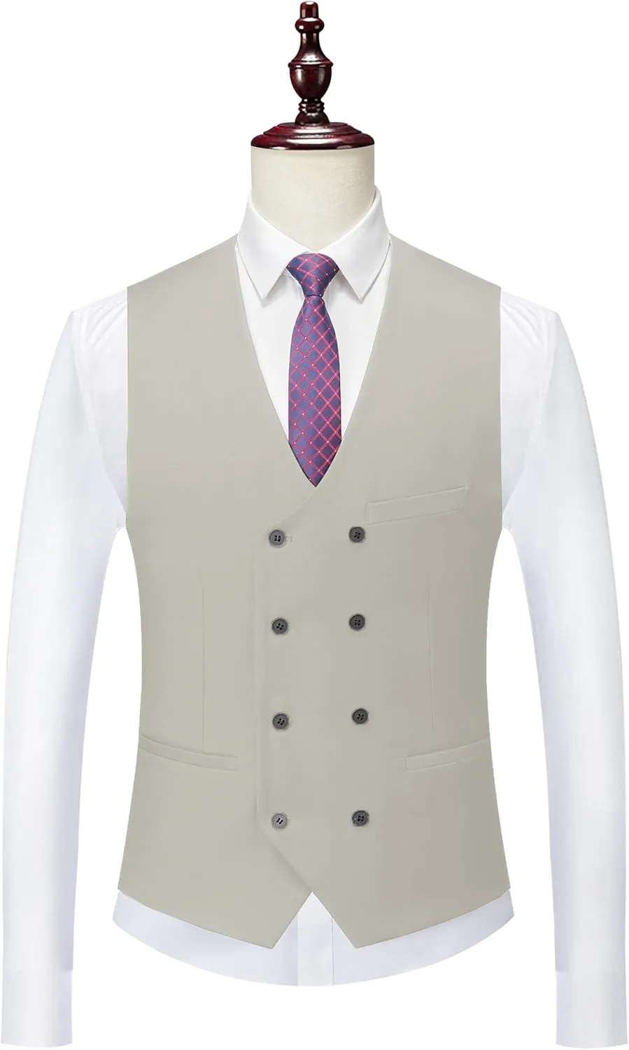 MOGU Mens 3 Piece Suit Slim Fit Tuxedo for Homecoming Wedding Prom Blazer Jacket Vest Pants with Tie Set