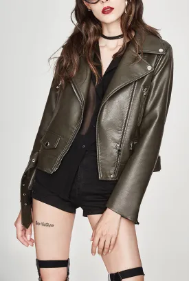 Multi-color Classic Short Leather Jacket