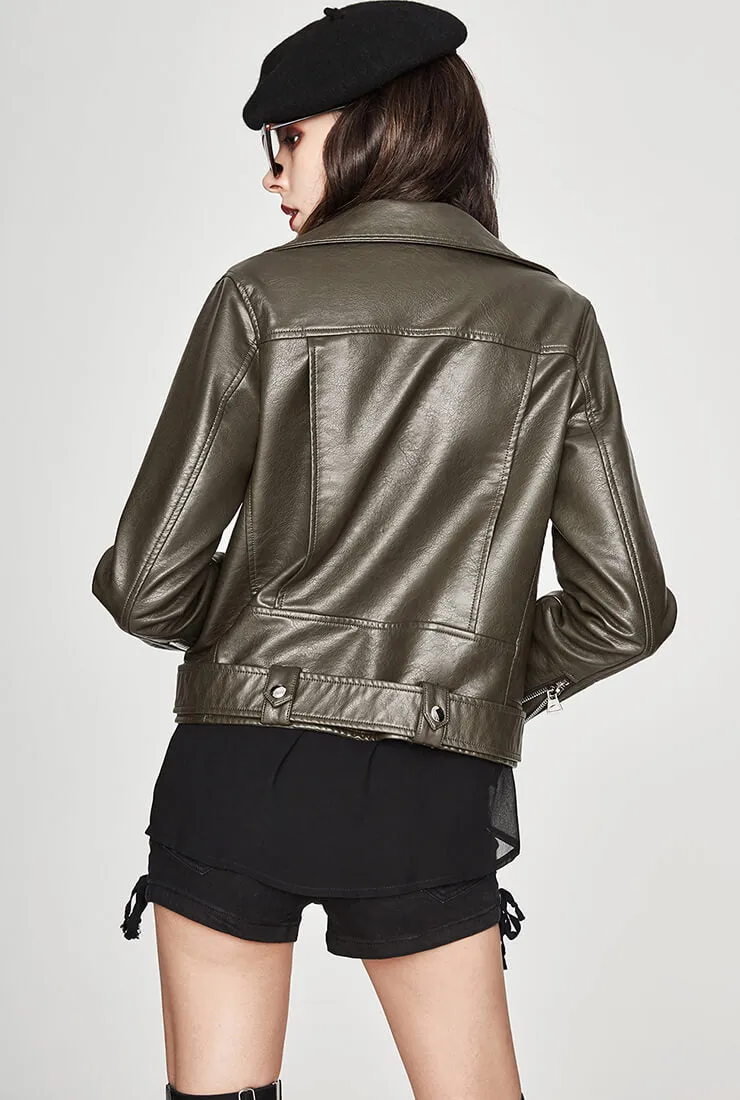 Multi-color Classic Short Leather Jacket