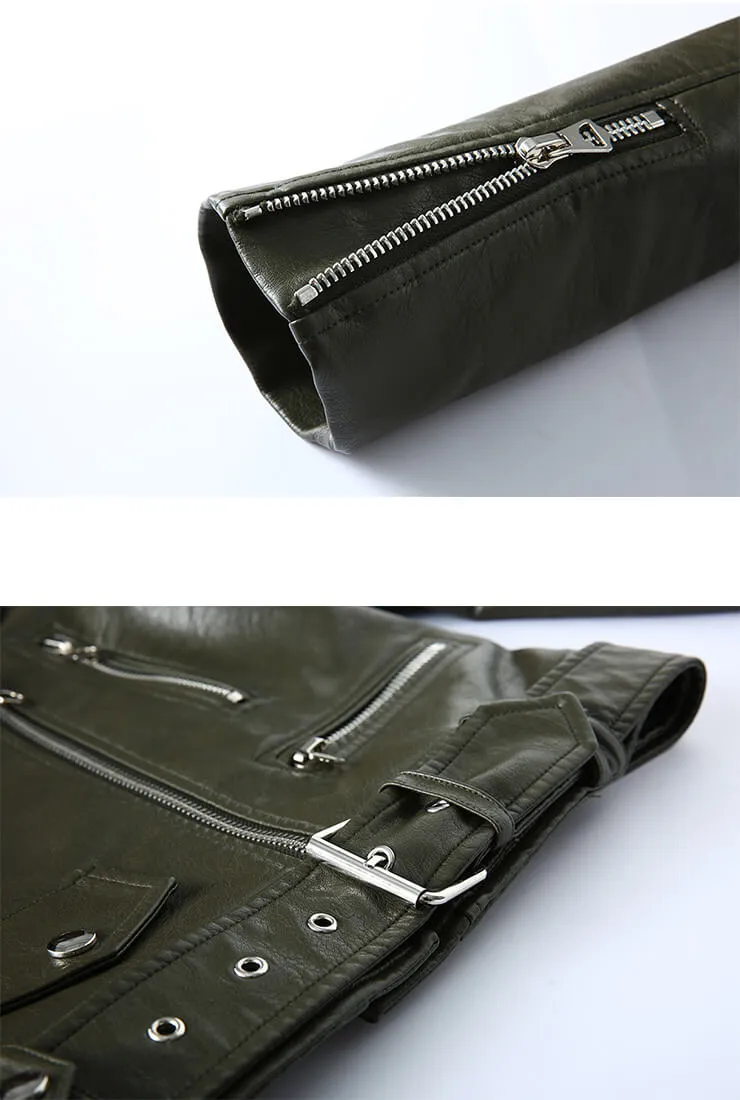 Multi-color Classic Short Leather Jacket