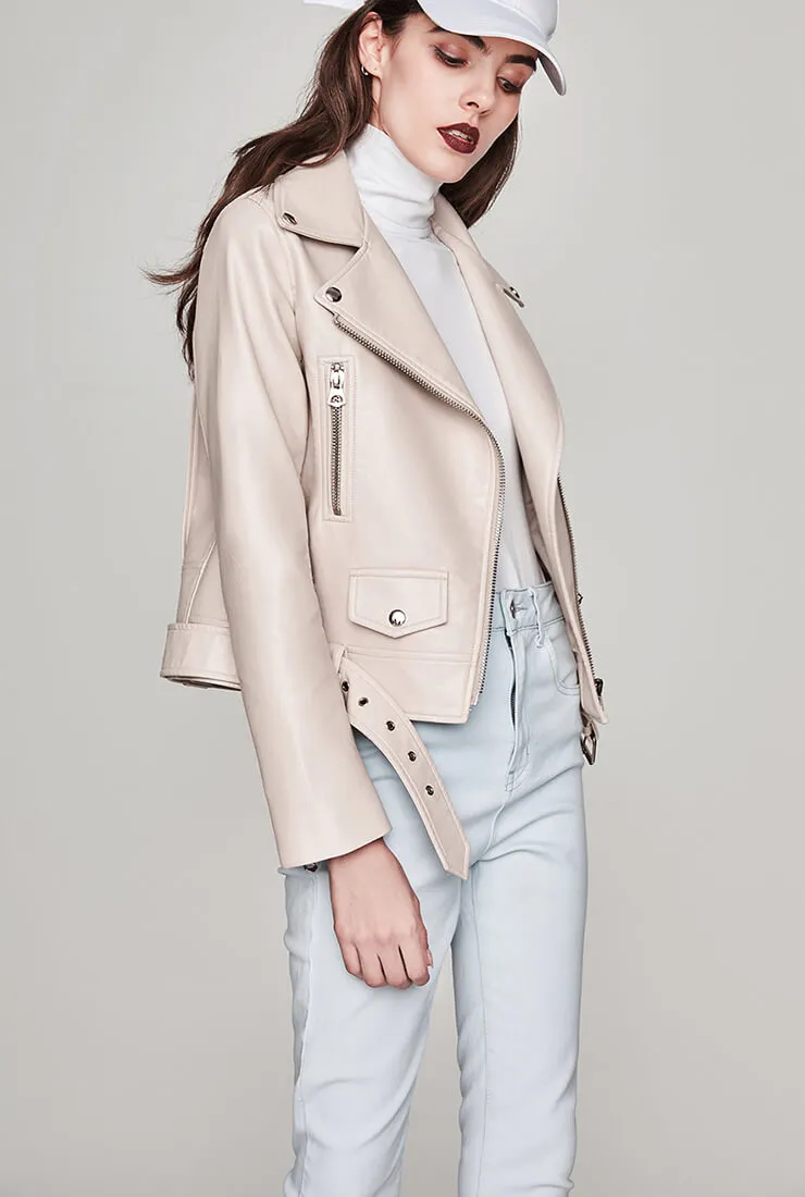 Multi-color Classic Short Leather Jacket