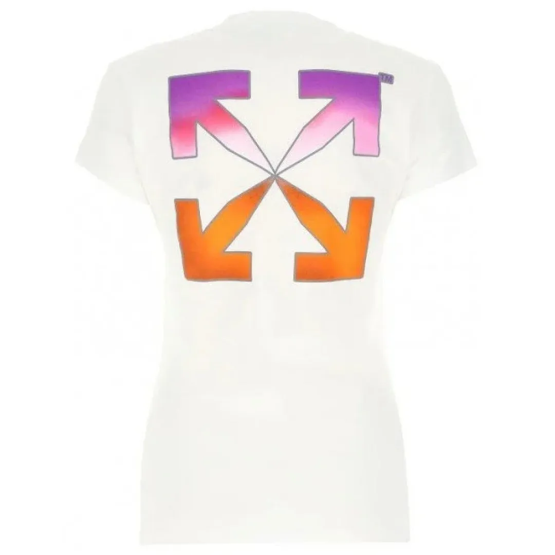 Off-White Gradient Arrows Logo Slim Fit White T-Shirt