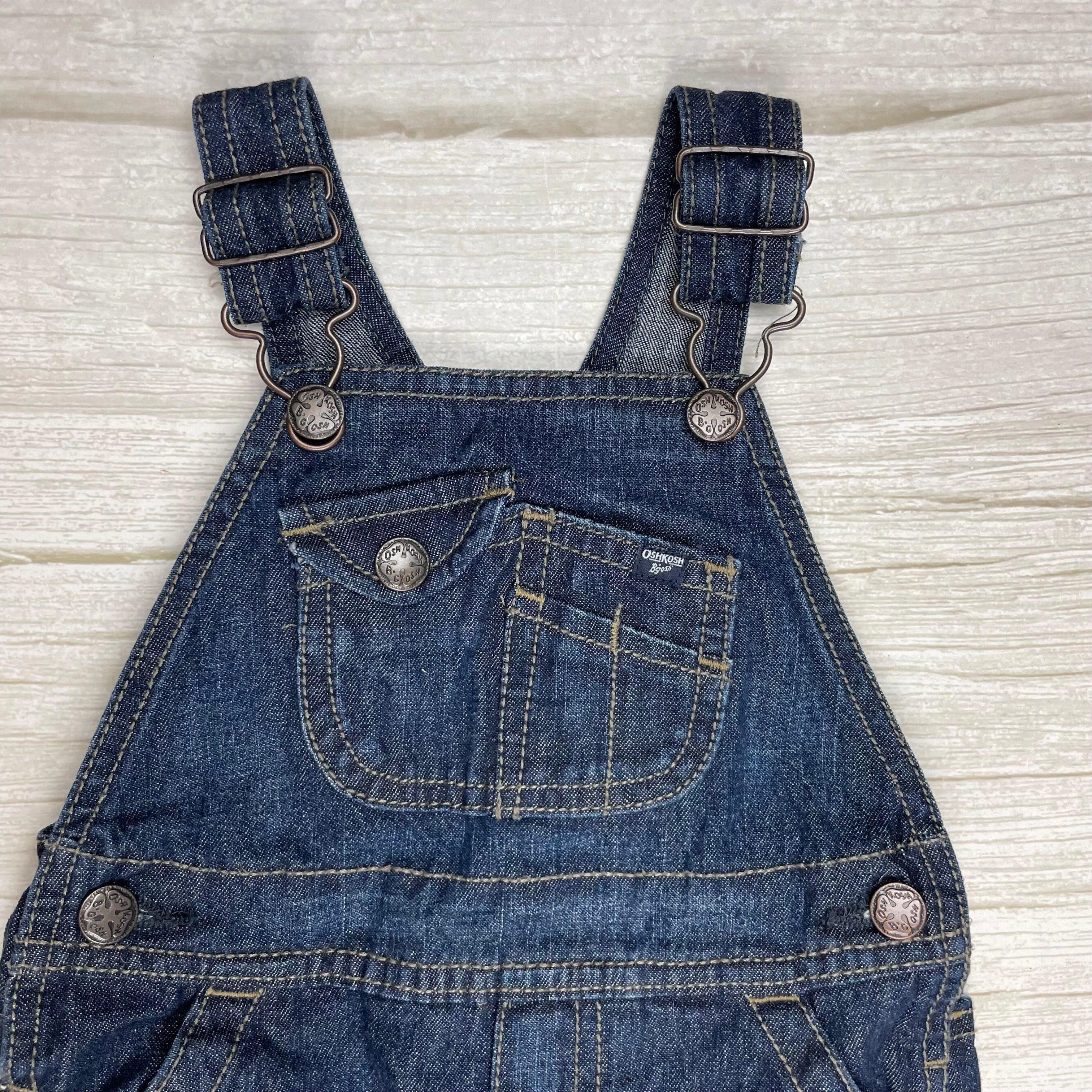 Osh Kosh Classic  Bib & Brace Vestbak Denim Overalls - Size 12M