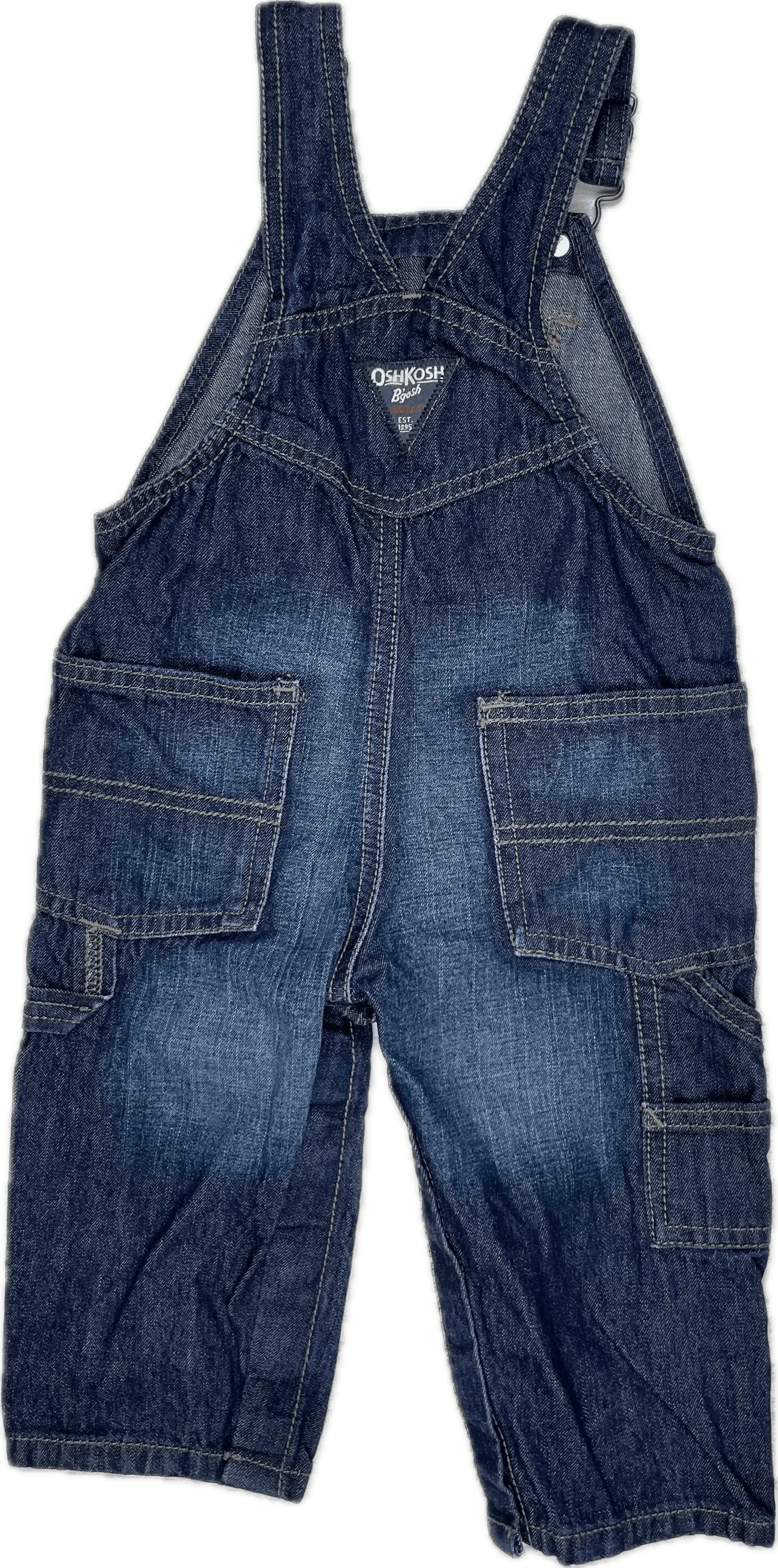 Osh Kosh Classic  Bib & Brace Vestbak Denim Overalls - Size 12M