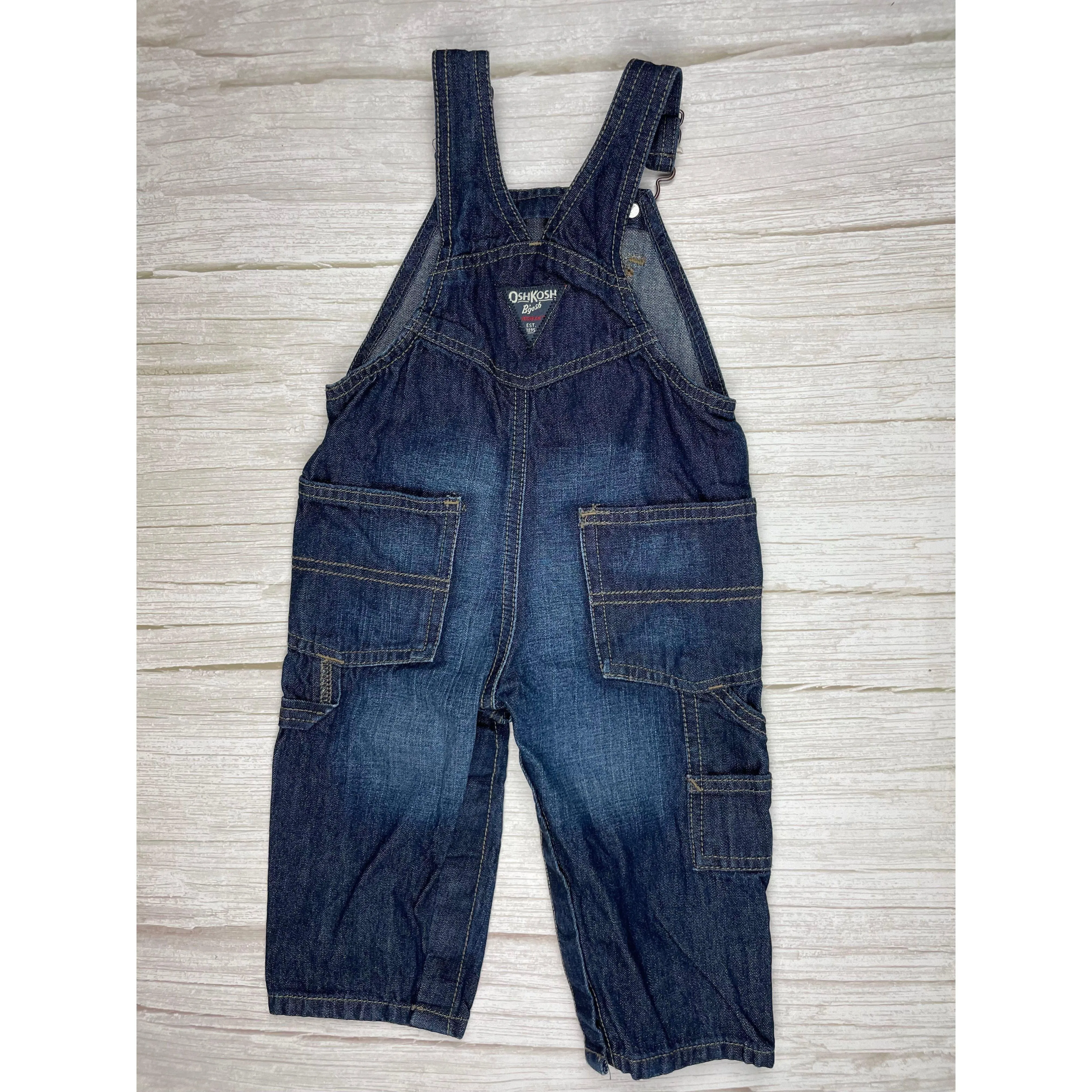 Osh Kosh Classic  Bib & Brace Vestbak Denim Overalls - Size 12M