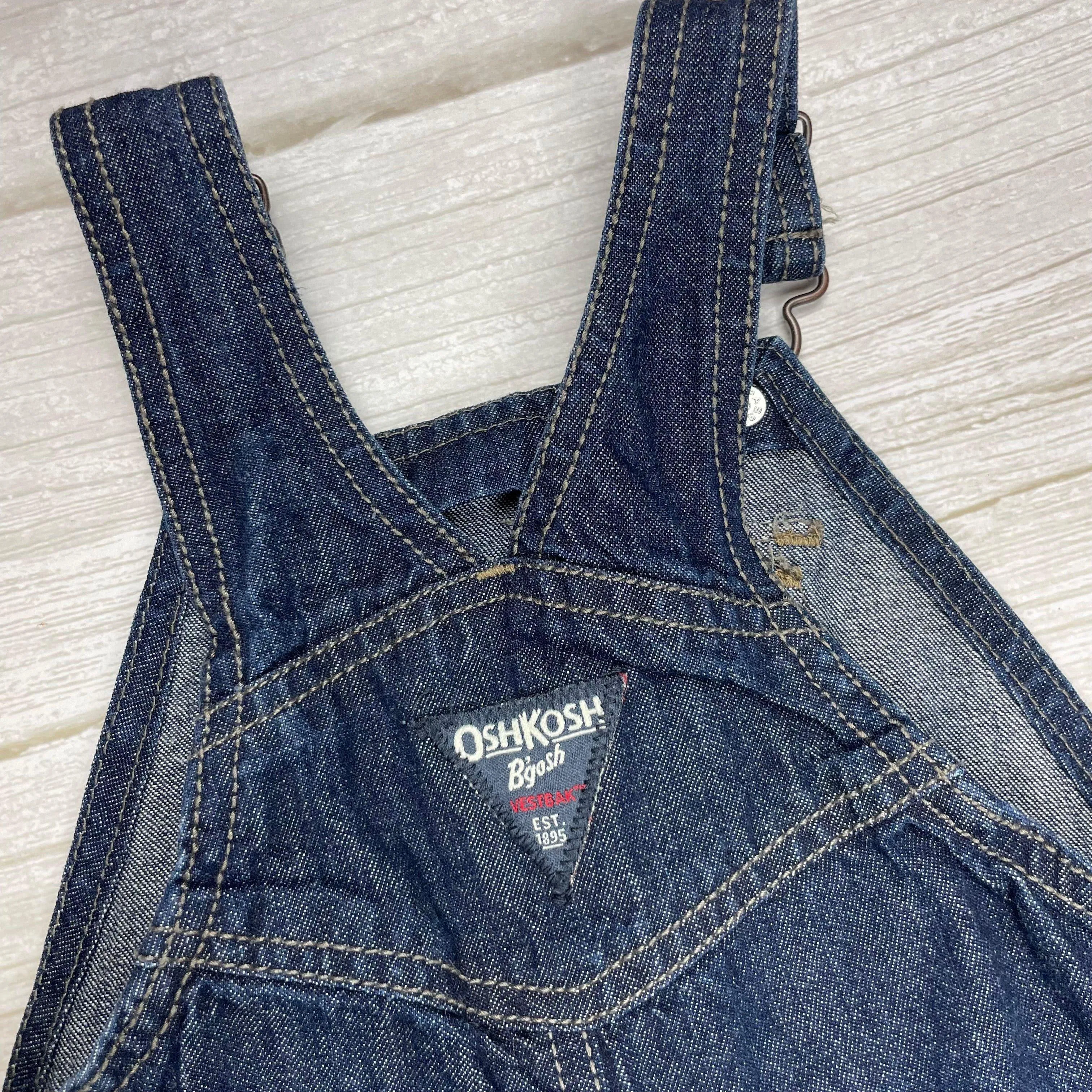 Osh Kosh Classic  Bib & Brace Vestbak Denim Overalls - Size 12M