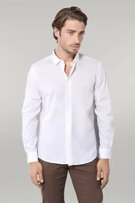 Poly Cotton Slim Fit Cream Shirt - Wessi