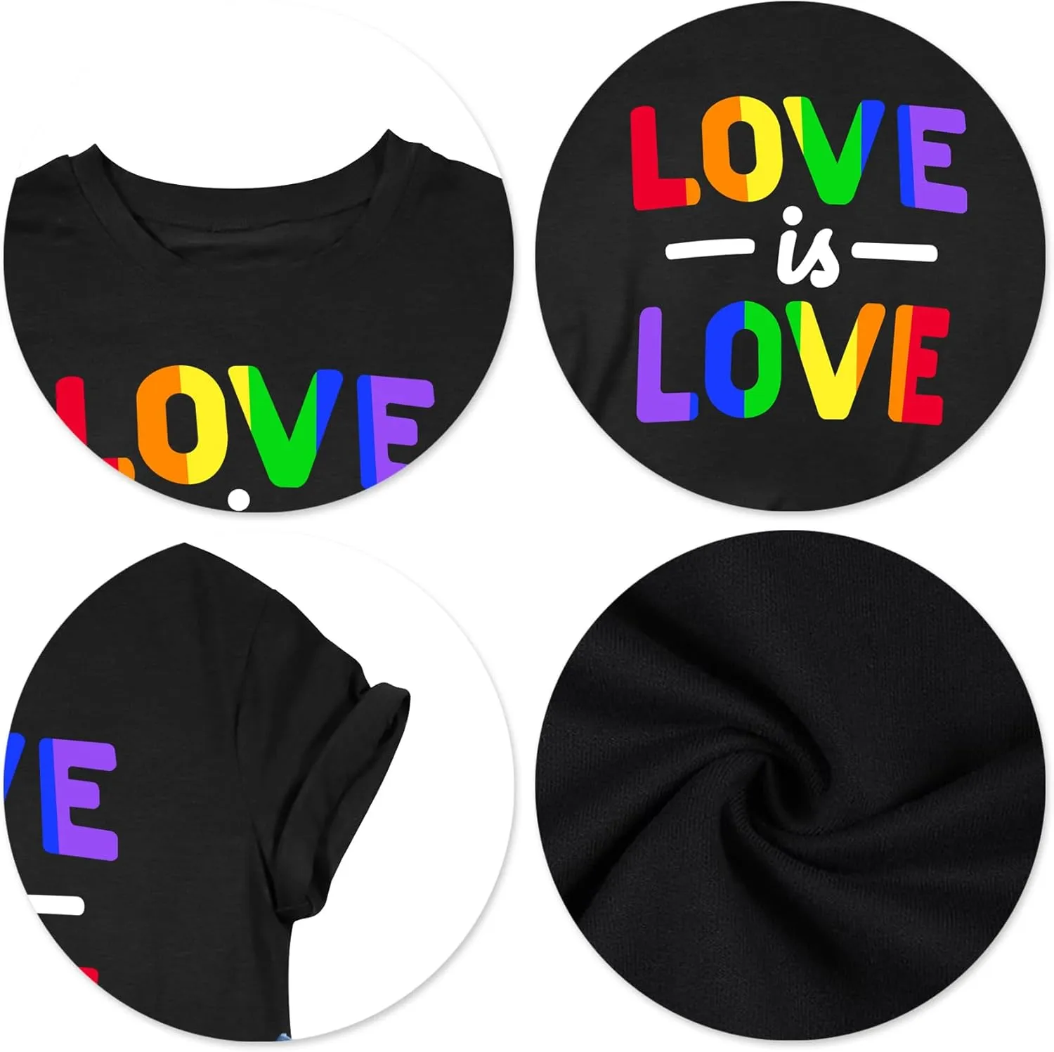 Pride Shirts for Women Lesbian Rainbow Graphic Tees Proud Ally LGBTQ Rainbow T-Shirt Tops