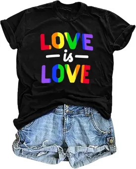 Pride Shirts for Women Lesbian Rainbow Graphic Tees Proud Ally LGBTQ Rainbow T-Shirt Tops