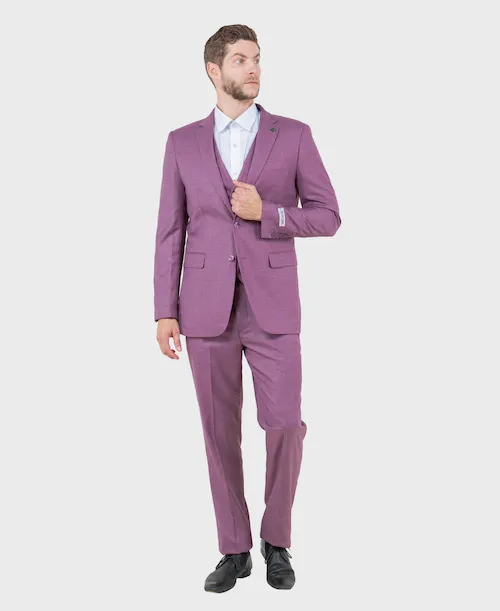 Purple Sharkskin Three Piece Suit