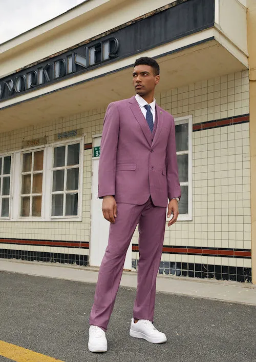 Purple Sharkskin Three Piece Suit