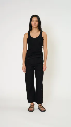 Rib Tank Top in Black