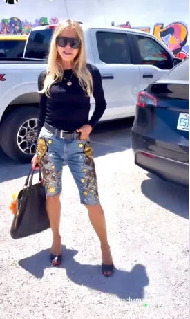 Roar leopard Love Denim Pant/ long shorts