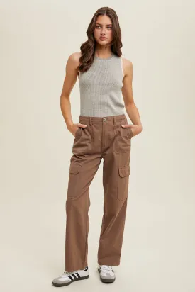 Robin High Rise Cotton Cargo Jeans