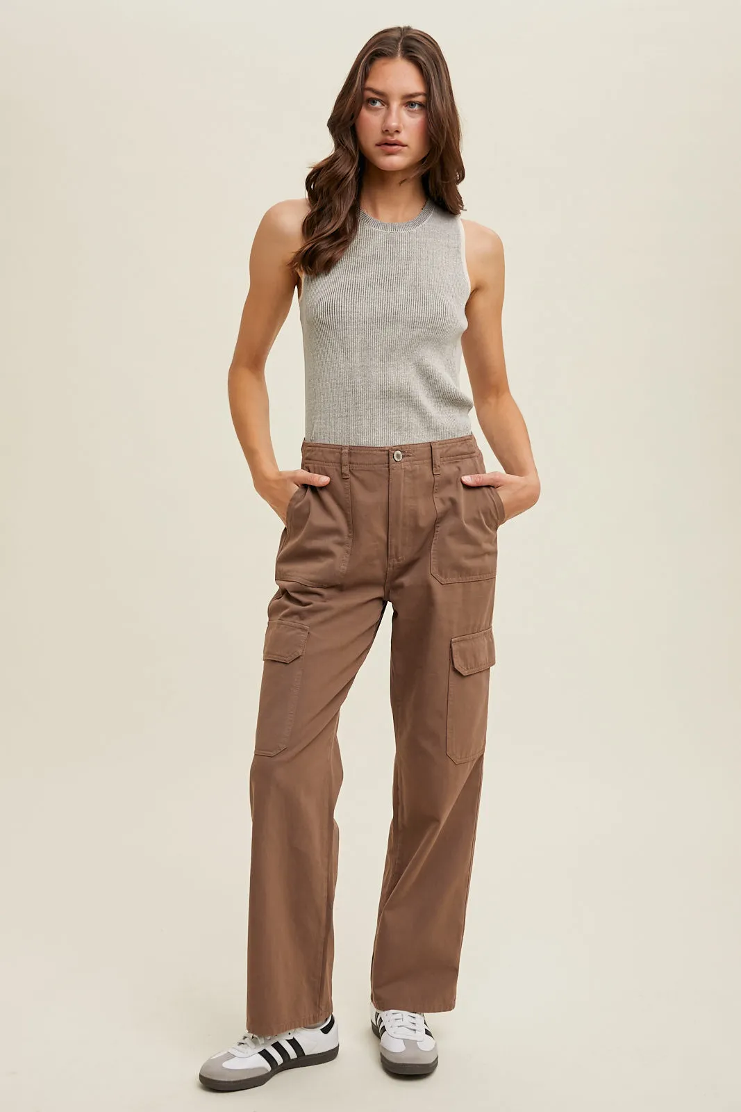 Robin High Rise Cotton Cargo Jeans