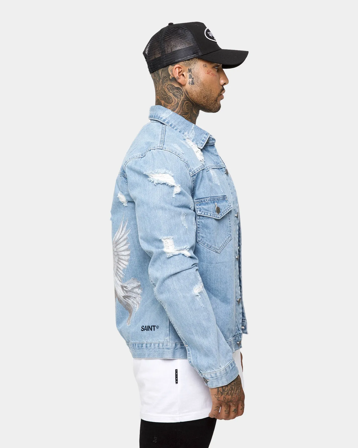Saint Morta Doves Vintage Denim Jacket Medium Blue
