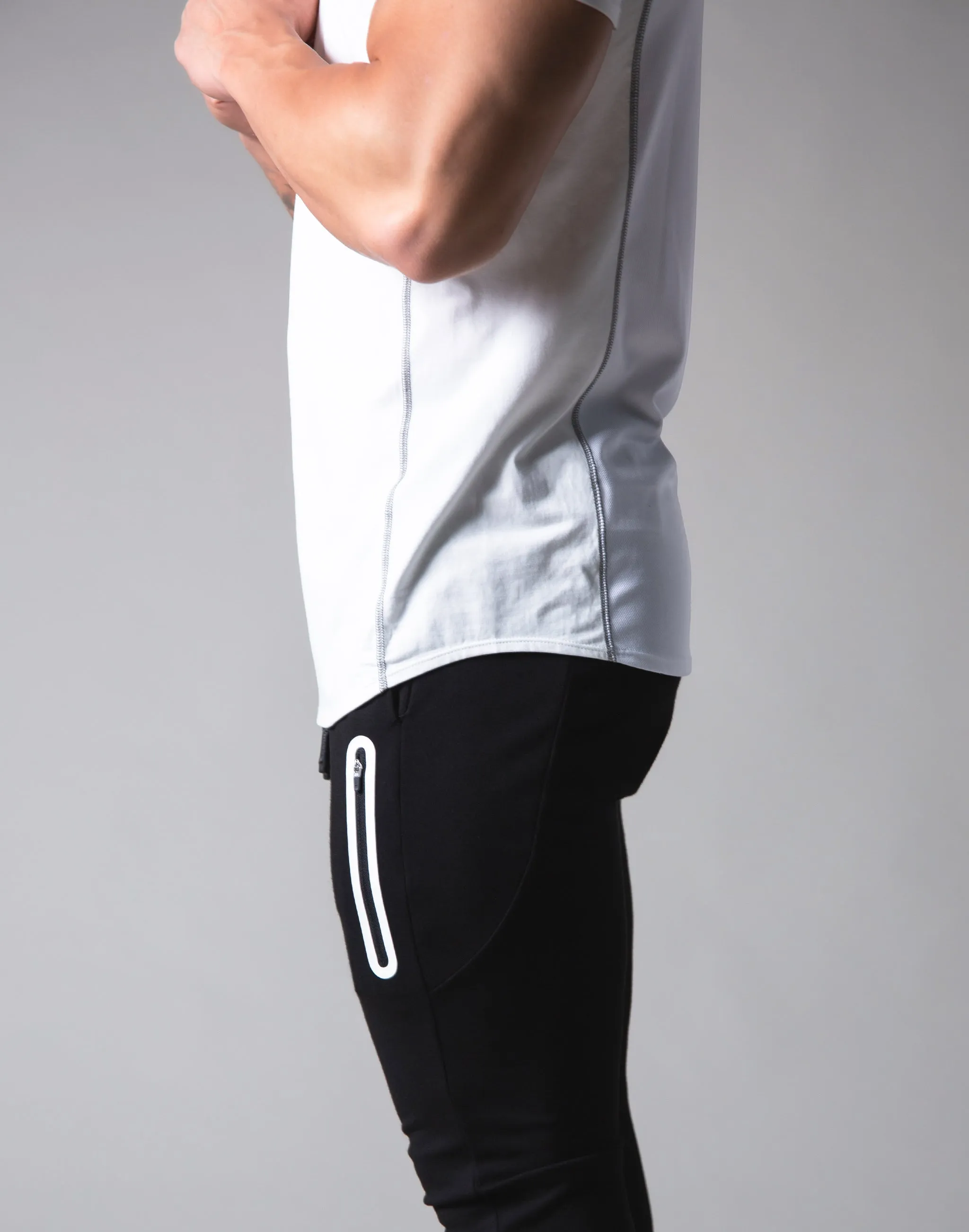 Script Logo Stretch Slim Fit T-Shirt - White